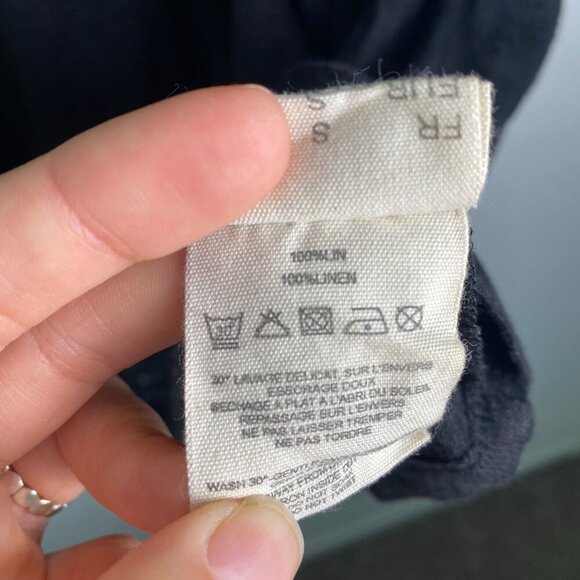 EKYOG 100% Linen Swim Coverup Mini Drop Waist Dress Black Crochet Size S - Picture 4 of 10